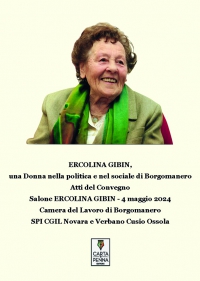 Copertina ERCOLINA GIBIN,  una Donna nella politica e nel sociale di Borgomanero - Atti del Convegno